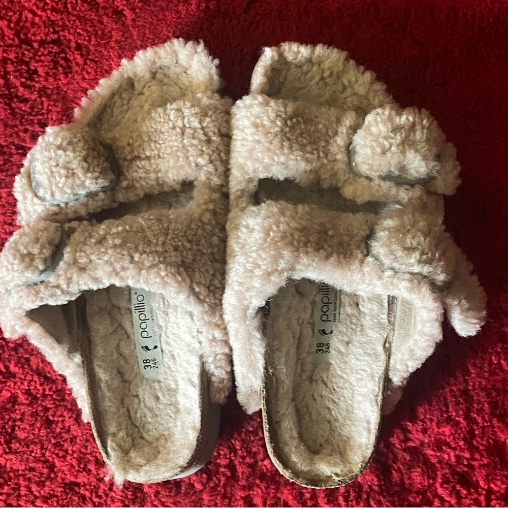 Papillio for Birkenstock for Anthropologie Shearling Sandals  size 38